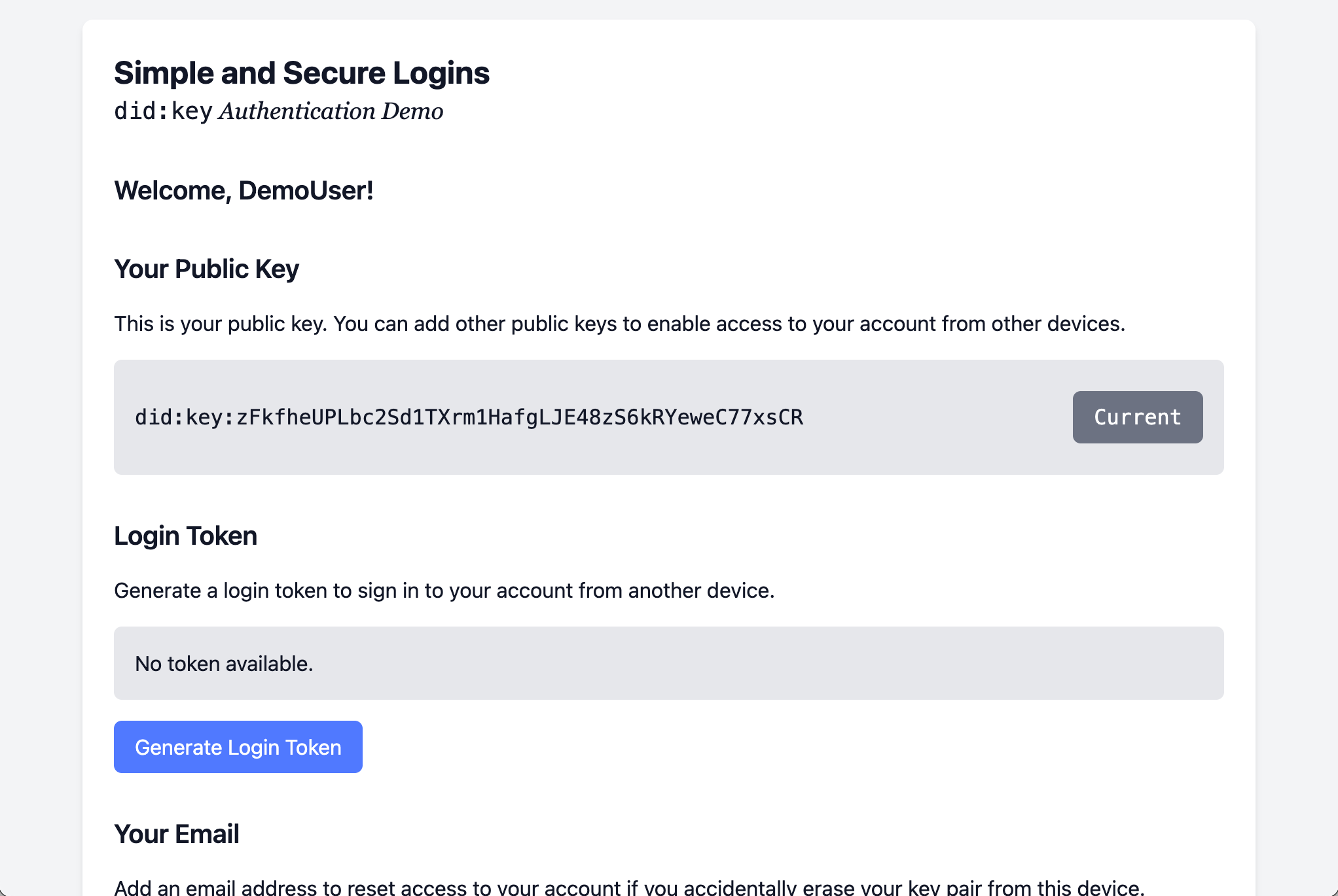 Automatic login via your private key