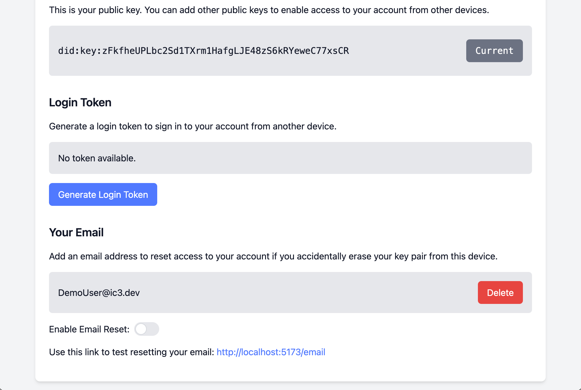 Email address is entered