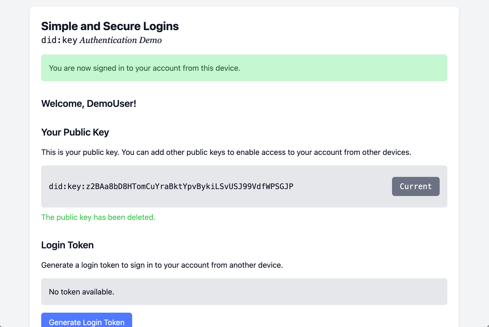 Deleted old public key
